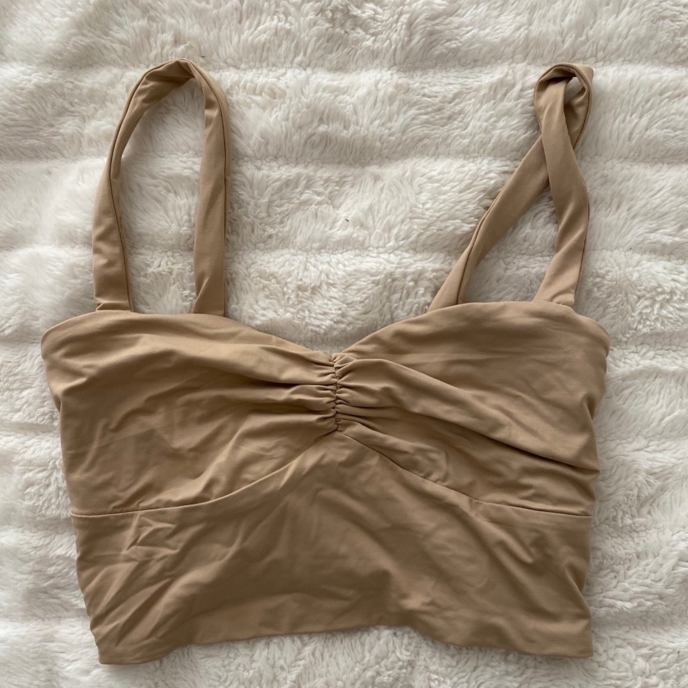Crop nude Meshki top